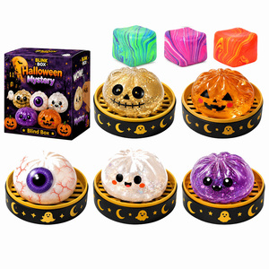 Jouets Squishy Promotionnels Halloween en TPR à Remontée Lente, Anti-stress, à Presser, en Forme de Dumpling, Citrouille, Fantôme, Mochi, Pailletés, avec Plateau de Cuisson à la Vapeur - Product Image 1