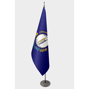 Drapeau de bureau intérieur personnalisable 3x5 pieds en aluminium avec impression numérique - Options en coton, plastique ou polyester pour l'affichage - Product Image 1