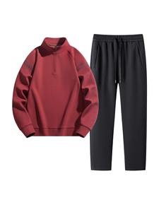 Conjunto de 2 Piezas de Sudadera y Pantalones Unisex, Talla Grande, Casual, Moderno, con Capucha, Cálido para Invierno, Manga Larga, Felpa, Traje Deportivo - Product Image 3