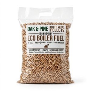 Granulés de bois mélangés chêne et pin haute densité, combustible écologique pour chaudière, norme DIN+ A1, biomasse de haute qualité, vente en gros professionnelle - Product Image 1