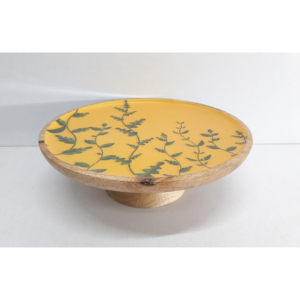 Tendance Look En Bois Forme Ronde Gâteau Stand Decal Émail Fini Pour Mariage Fête D'anniversaire Présentoir À La Main En Vrac - Product Image 1