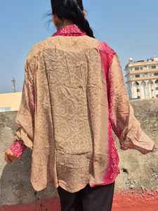 Chemise pour femme Georgette Bhandej Saree, longue, ample, à motifs floraux, pour les fêtes, l'été, le printemps, style sexy, manches ballon, légère, simple - Product Image 6