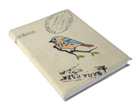 Cahier de notes en papier de coton recyclé fait à la main A5 Multi Color Bird Screen Printed Hardcover Notebook Journal Rechargeable