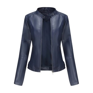 2025 femmes automne peau de mouton PU cuir Corset veste nouvelle taille haute fermeture éclair manches longues manteau avec col rabattu - Product Image 6