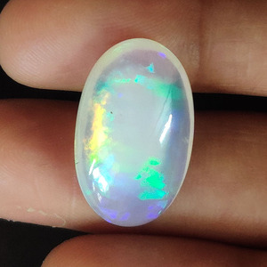 ธรรมชาติโอปอลเอธิโอเปีย22X12มม. Cabochon รูปไข่7.9 Cts ของแท้โอปอล Cab สำหรับเครื่องประดับที่เต็มไปด้วยไฟสีขาวโอปอลอัญมณี Cab - Product Image 2