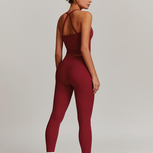 Conjunto de Yoga de 2 Piezas para Mujer, Ropa Deportiva Profesional de Gimnasio, Secado Rápido, Transpirable, con Patrón Sólido sin Costuras - Product Image 6