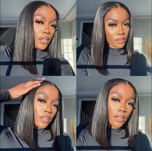 Raw Indian Short <strong>Bob</strong> <strong>Wigs</strong> Human Hair Lace Front <strong>Wig</strong> Wholesale Bone Straight Human Hair HD Lace Frontal <strong>Wig</strong> for Black Women - Product Image 4