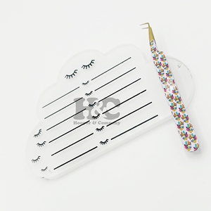 High Quality Square Eyelash Tiles White Cloud <b>Lash</b> Holder Heart Handmade Acrylic <b>Magnetic</b> Eco-Friendly Eyelashes tiles mink - Product Image 2