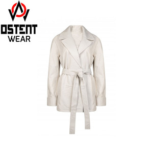 Chaqueta de cuero por encargo al por mayor para las mujeres de la nueva llegada chaquetas de cuero de moda y abrigos de manga larga Vintage - Product Image 1