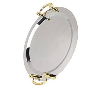 Contemporary Sleek Steel Tray With Mirror Polish For Serving Cocktails - Product Image 2