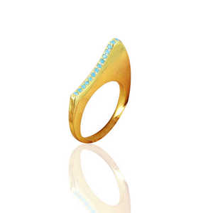 Sólido 925 plata esterlina diseñador turquesa piedra preciosa oro Vermeil anillo joyería - Product Image 5