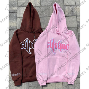 Vente en gros 100% coton Sweat à capuche Streetwear d'hiver pour hommes de haute qualité Conception personnalisée Chenille Broderie Logo Imprimé - Product Image 3