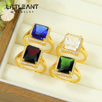 Bagues de mariage arabes de luxe pour couples, plaquées or 21 carats, avec pierres précieuses italiennes, bague cocktail pour femme, bijoux tendance