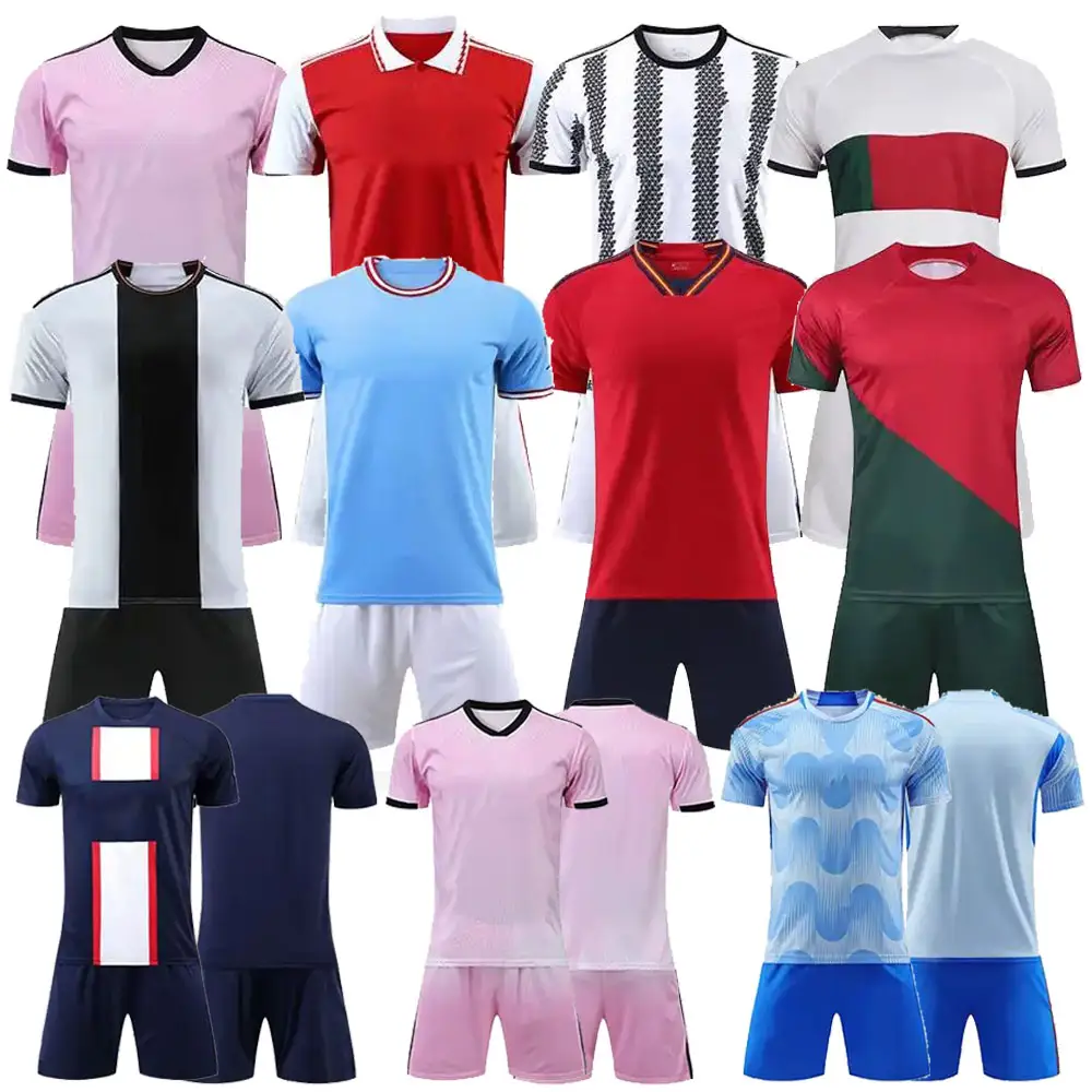 Celana pendek kaus tim sublimasi, Jersey sepak bola, set lengkap, kaus latihan tim kustom, Jersey sepak bola untuk pria