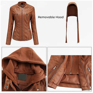 Veste en cuir de moto de conception personnalisée OEM pour les femmes Couleur personnalisée 100% Veste en cuir pour femmes Vestes en cuir minces personnalisées - Product Image 2