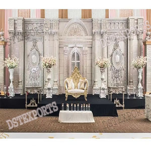 Grande réception de mariage Scène Paris Toronto Cérémonie de mariage Décoration de scène Majestic Asian Wedding Fiber Stage Decor - Product Image 1