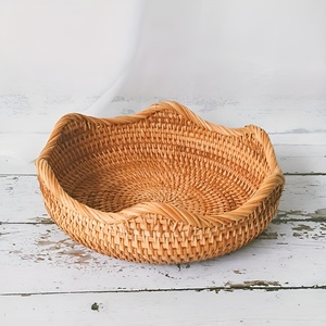 Panier de rangement en rotin à bords ondulés, paniers gigognes, décoration de table à manger, organisateur au prix le plus bas - Product Image 5