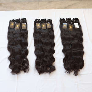 Venta al por mayor personalizada cutícula alineada virgen templo indio paquetes de cabello humano crudo Bodywave y HD encaje rizado de cinta Ins - Product Image 3