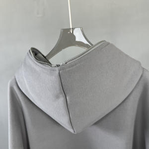 Sweat-shirts et hoodies pour hommes, coupe carrée, grammage lourd, zippés intégralement, pour le sport, avec broderie et impression 3D en relief - Product Image 4