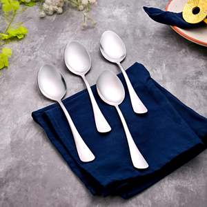 Juego de 4 Cucharas de Acero Inoxidable con Acabado Espejo Elegante y Brillante para Fiestas, Postres, Ensaladas, Degustación de Miel, Uso Seguro - Product Image 1