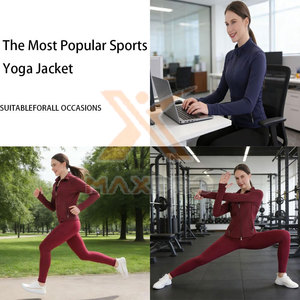 Light Weight Breathable Plus Size Women <b>Yoga</b> <b>Jacket</b> with Front Logo-Eco-Friendly Fitness Wear for Adults - Product Image 3