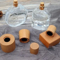 Bouchons de bouteille de parfum en bois en gros en forme de boule naturelle bouchons de bouteille de parfum en verre artisanat prix bon marché