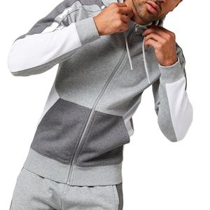 Vêtements d'entraînement pour hommes en gros, sweat à capuche en coton avec fermeture éclair intégrale et poche kangourou, survêtements personnalisables avec logo - Product Image 3