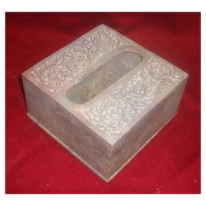 Très belle gravure à la main en pierre à savon de finition Fine, conception personnalisée sur forme carrée de boîtes à serviettes pour une meilleure utilisation - Product Image 1