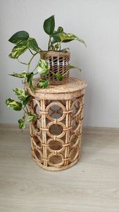 Macetas grandes de ratán hechas a mano de bambú de Metal más vendidas, macetas para interiores y exteriores, macetas altas para jardín, cesta de ratán - Product Image 6