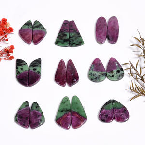 Rubí natural en zoisita pares de piedras preciosas de cabujón sueltas piedras preciosas naturales rubí de alta calidad en zoisita piedras preciosas para la fabricación de joyas - Product Image 1