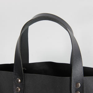 Toile Mode Rayé À Lacets Fermeture Fourre-Tout Sac PU Poignée Étanche Réutilisable Duffle Enduit Lettre Shopping Épicerie Durable - Product Image 4