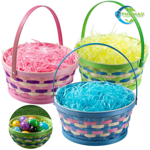 Wholesale Kids' <b>Easter</b> Basket with Handle BAMBOO BASKETS From Vietnam Durable and Reusable Basket for <b>Egg</b> <b>Hunts</b> & Candy - Product Image 2