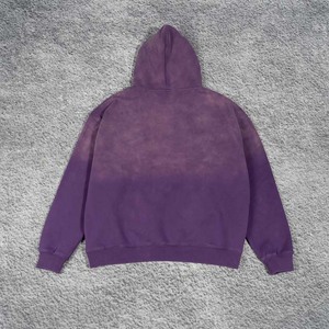 2025 automne/hiver 450g français Terry Vintage hommes et femmes Streetwear marque ensemble rétro surdimensionné hommes lavage à l'acide à capuche - Product Image 4