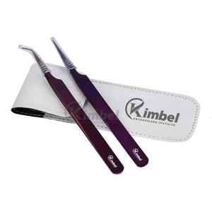 Pinces à épiler professionnelles en acier inoxydable pour extensions de cils, pinces à épiler pointues pour faux cils volumineux, garanties - Product Image 5