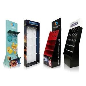 Product Cardboard Display Shops Floor Cardboard Pos Carton Display With Hooks Sports Product Pegboard Hanging Socks Display Stand With Hooks