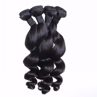 Extensions de cheveux indiens Remy de qualité supérieure, en vrac, teinte brun naturel, sans traitement chimique, double trame, prêtes pour la permanente