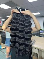 Grosir rambut mentah Virgin Vietnam gelombang laut 100% rambut manusia selaras kutikula
