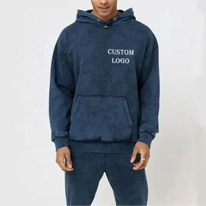 ชุดเสื้อฮู้ดและกางเกงซับเหงื่อสำหรับผู้ชายสินค้ามาใหม่ดีไซน์ตามสั่งแนวสตรีทแวร์เฮฟวีเวตเวตเวตเตอร์ซักกรดวินเทจ - Product Image 1