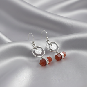 925 argent Sterling moderne Boho crayon rouge Onyx pierres précieuses élégant boucles d'oreilles femmes Fine gros bijoux distributeur fournisseur - Product Image 4