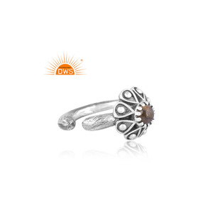 แหวนเรียงซ้อนอัญมณีลาบราดอไรต์ธรรมชาติทำจากเงินสเตอร์ลิงออกซิไดซ์ - Product Image 3