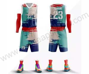Nouvel arrivage d'uniformes de basket-ball personnalisés avec nom d'équipe 100% polyester uniforme de basket-ball pour hommes impression par sublimation adultes - Product Image 2