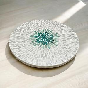Plateau de rangement rond MOP, nouveau plateau tournant Lazy Susan avec une belle couleur - Product Image 4