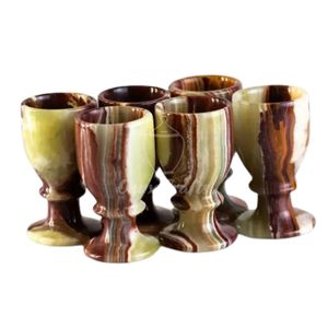 แก้วไวน์ลายออนิกซ์คู่ แก้วหินธรรมชาติขัดเงา ทำด้วยมือ เป็นมิตรกับสิ่งแวดล้อม ปลอดภัยสำหรับการใช้งานตามมาตรฐาน FDA เหมาะสำหรับบาร์และร้านอาหาร - Product Image 3