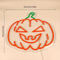 Enseigne néon LED fantôme BOO personnalisée, décorations de fenêtre électroniques tendance pour fête d'Halloween, accessoires de collier chaîne de raccordement