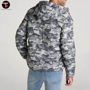 Winter New Arrival Coated High Street Hooded Men'<b>s</b> Long Sleeve Puffer <b>Jacket</b> Front Customized Logo Sizes 3XL 4XL Factory - Product Image 5