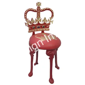 Cadeira ER Crown Royal com almofada confortável assento incrível mobília de casa luxuosa cadeira moderna pintada à mão cor vermelha