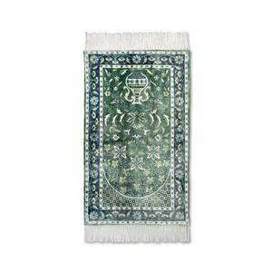 Tapis de prière musulman carré en viscose tissée moderne, lavable, à motifs floraux, avec dos antidérapant, disponible en gros - Product Image 3