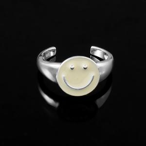 925 argent Sterling femmes éternité réglable crème émail classique Boho fiançailles pour bague de visage pour fête mariage anniversaire - Product Image 2