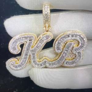 Pendentif personnalisable en argent sterling plaqué or rose avec diamant amélioré VVS clarté forme d'étoile certifié IGI design personnalisé fin - Product Image 1