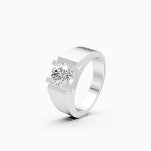 Anillo de declaración audaz con diamante cultivado en laboratorio de dos tonos, solitario, de 1.50 quilates, redondo, en oro amarillo, blanco y rosa de 9 quilates. - Product Image 3